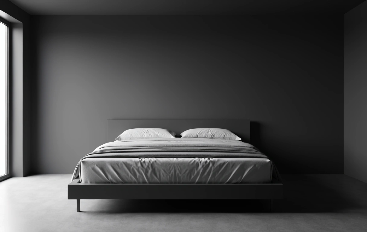 Modern minimalist bedroom environment